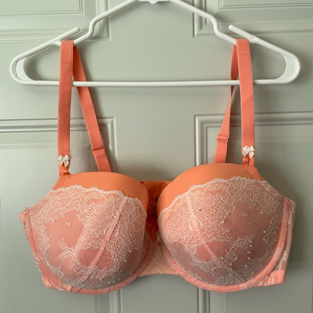 Torrid 40DDD Elegant Lace Coral Bra